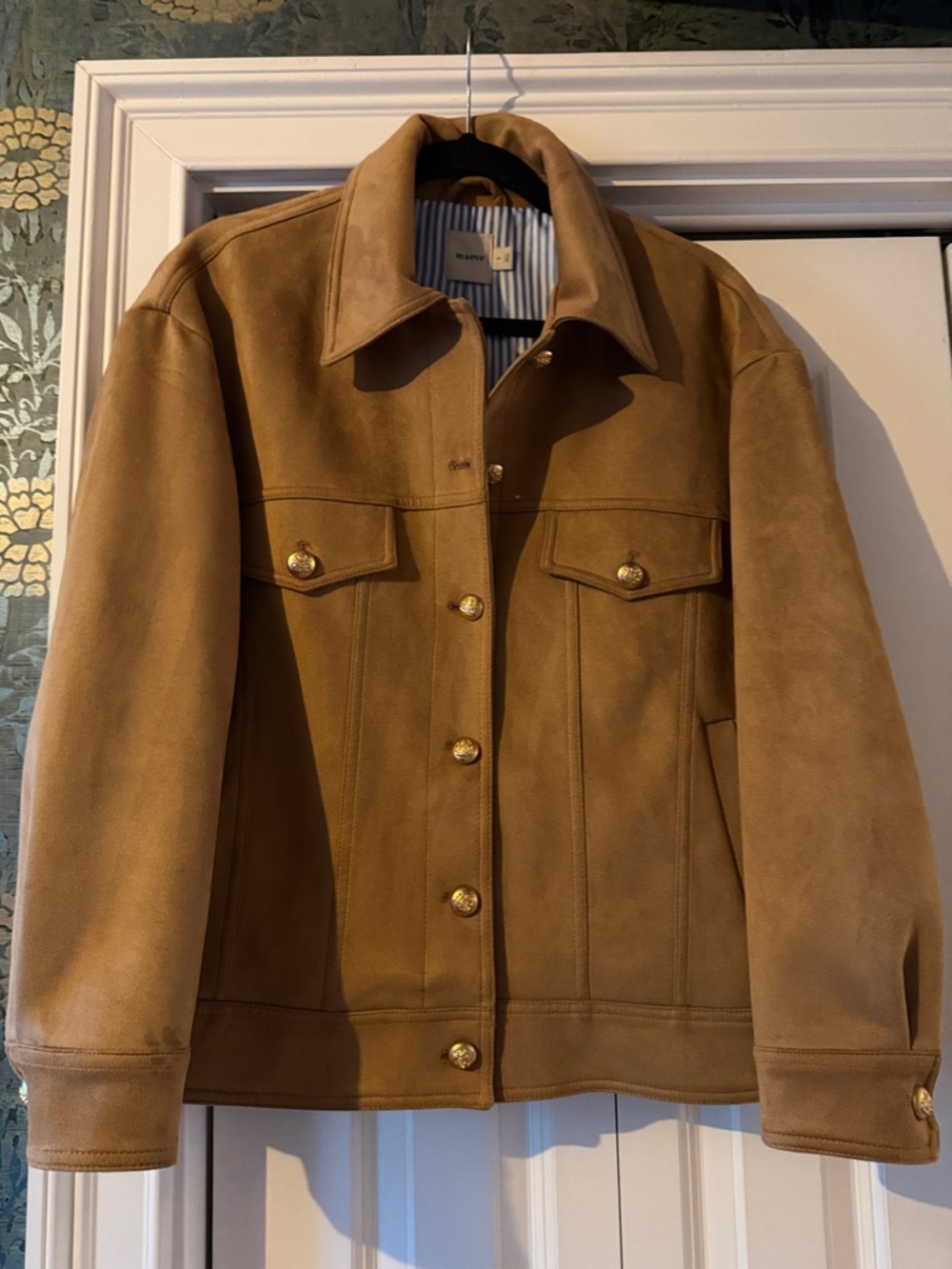 Maeve Faux-Suede Trucker Jacket